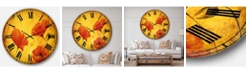 Designart Floral Oversized Round Metal Wall Clock